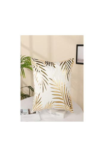 Raffine Cushion Covers Decor Throw Pillow Cover Gold Leaves Printed Decorative Pillow Cushion Cove