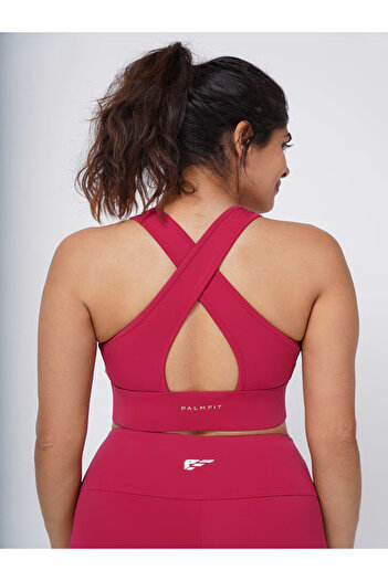 Palmfit By Styli Women Red Cross Strap Nova Active Sports Bra