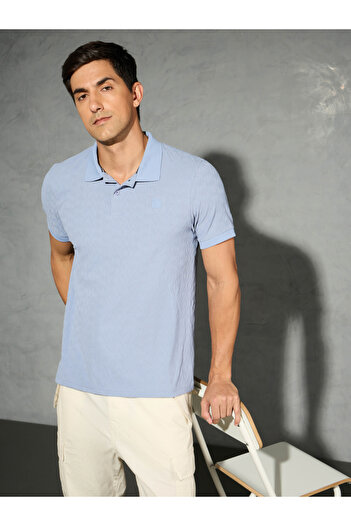 Technosport By Styli Men Jacquard Slim Fit Sports Polo