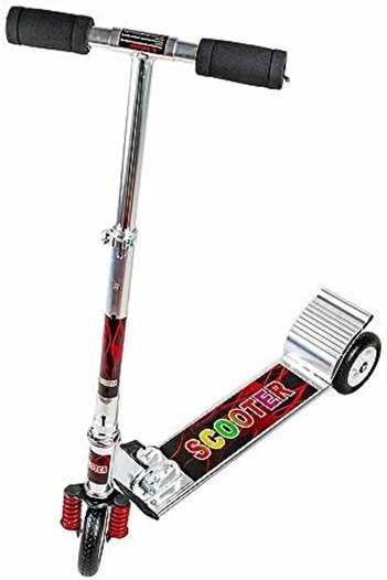 Toybox Kick Scooter, Foldable Commuter Scooter 3-Level Adjustable Height Handlebar Push Scooter for Kids