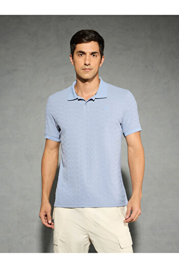 Technosport By Styli Men Jacquard Slim Fit Sports Polo