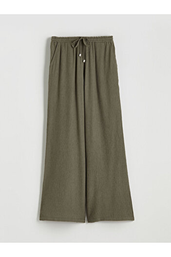 LC Waikiki Sparkling Selections from Shining Store |   Textured Women's Trousers with Elastic Waistband