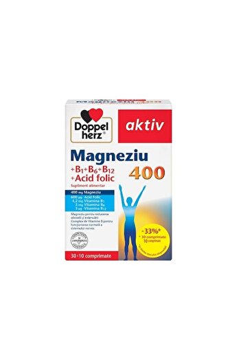 Doppelherz Magnesium 400 +B1+B6+B12+Folic Acid, 30+10 Tablets, Aktiv