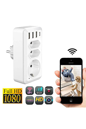OEM Camera Spion WiFi, TSS-C700 Ascunsa in Adaptor Priza , 3x Prize, 3x USB, Full HD, Audio-Video