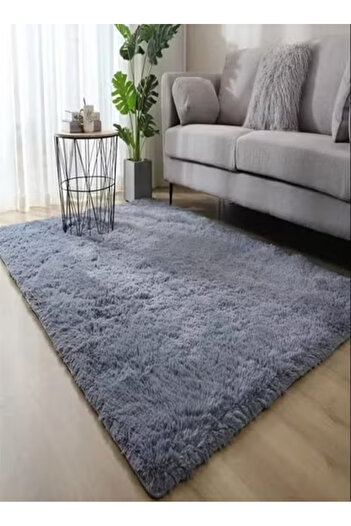Raffine Luxurious Modern Fluffy Soft Grey Rug Washable Rectangle Carpet for Bedroom Home Decor 80x160cm