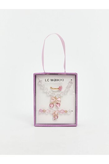 LC Waikiki Create Your Style from Uzg Store |   Bow Printed Girl's Jewelry Set