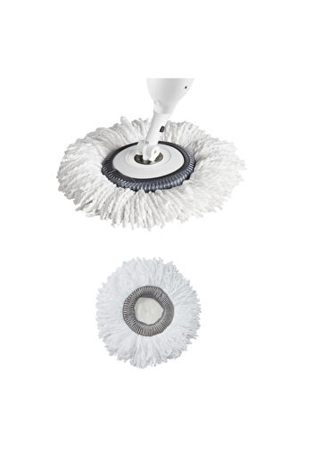 PAA-home Set of 2 white round mop refills, sleeve type, for the rotating head, diameter 16cm, outer diameter 32cm
