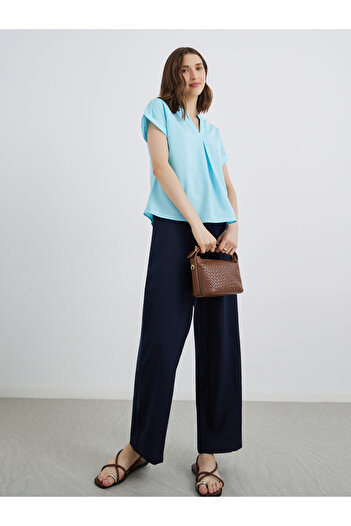Styli Women Turquoise Solid Blouse