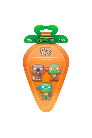 Funko 3-Piece Set Carrot Pocket Pop!: Teenage Mutant Ninja Turtles - Leonardo, Raphael, Splinter, Mu