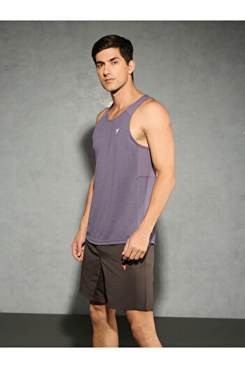 Technosport By Styli Men Purple Melange Slim Fit Tank