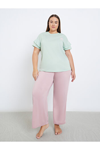Styli Plus Coffee Graphic T-Shirt and Pyjama Set