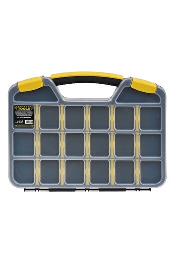 OEM Black Yellow Compartmentalized Storage Box for Tools 32.5x25.8x4.8cm