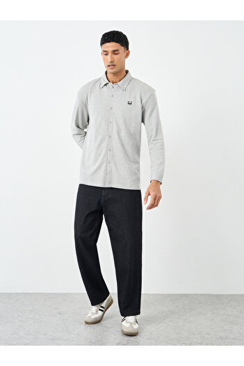 Styli Buttoned Relaxed Fit Long Sleeve Knitted Shirt