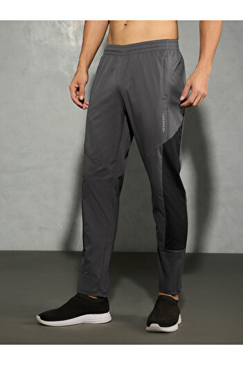 Technosport By Styli Men Charcoal Relaxed Fit Contrast Panel Track Pants