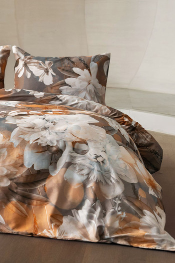 FAVORA Vienta Premium 100% Cotton Satin Double Duvet Cover Set - Orange