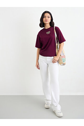 Styli Oversized Athletic Club Slogan T-Shirt with Dropped Shoulder