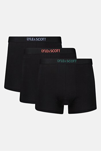 Lyle & Scott Men 3 Pieces Brand Logo Trunks, Black