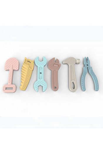 Choice 6pcs 6/8pcs Hammer spanner pliers tool teether boilable soft silicone baby baby biting gum music tee