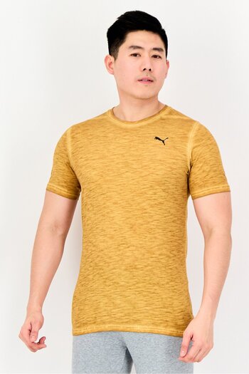 Puma Men Sportswear Fit Short Sleeve Training T-Shirt, Mustard