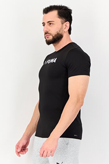 Puma Men Sportswear Fit Brand Logo Short Sleeves Training T-Shirt, Black