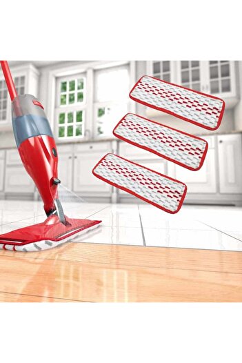 PAA-home Set of 3 compatible mop refillsProMist Max and O-cedar Map Promist Microfiber Mop, red white