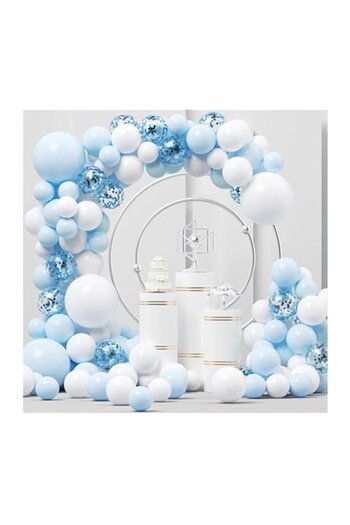 OEM Balloon Arch, 105 pieces, white/blue
