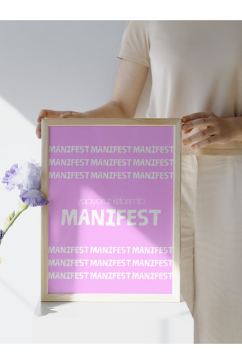 studio duha We Make Manifest Posters with My Girls Manifest Band Pink Typography Wall Poster with Lyrics