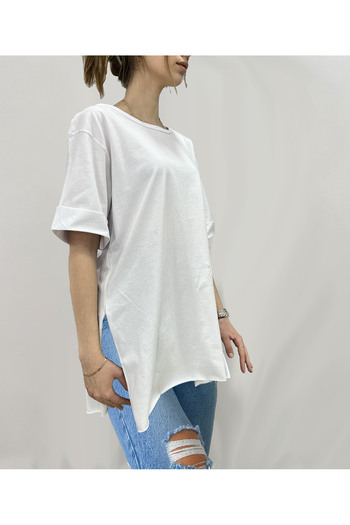 Tam Moda Tricou dublu pentru damă, alb, negru