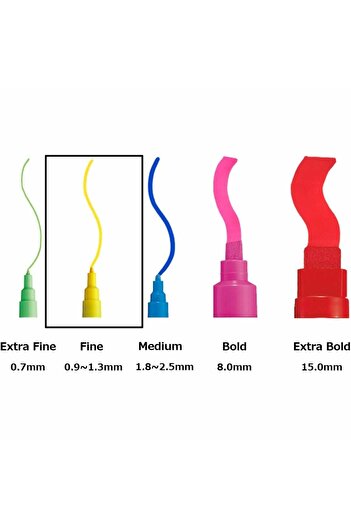 POSCA POSCA markers, Marker tip 0.9 - 1.3 mm, PC-3M, UNI, various colors