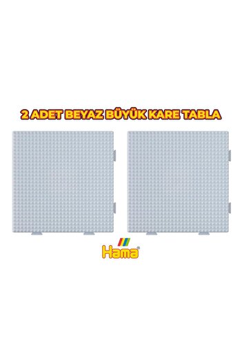 Hama Midi Boncuk Dizme Tablası – 2'li Set Büyük Kare Beyaz