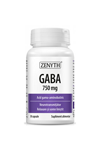 Zenyth Pharmaceuticals GABA 750mg Dietary Supplement Zenyth, 30 Capsules