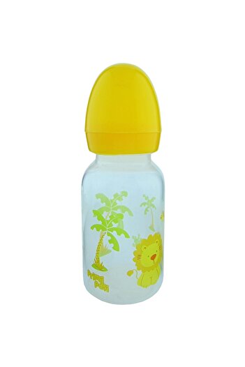 Primii Pasi Decorated Feeding Bottle First Steps, 125 ml, Yellow