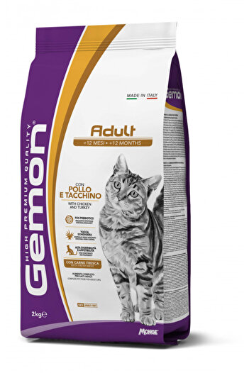 Monge Gemon Cat - Complete dry food - Chicken and Turkey - 2kg