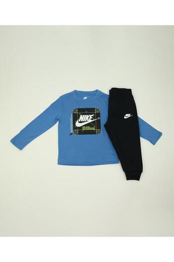 Nike Logo Graphic T-Shirt and Joggers Set - Blue