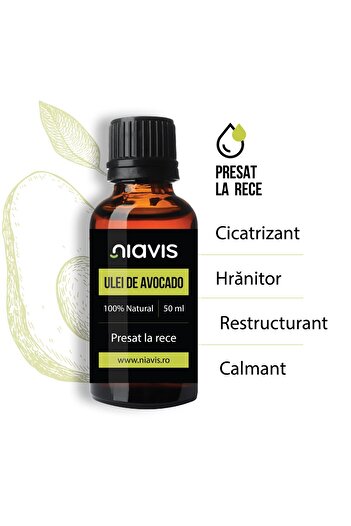 Niavis Avocado Oil, Niavis, Cold-Pressed, Moisturizing, for Cosmetic Use, Skin and Hair Care, 50ml