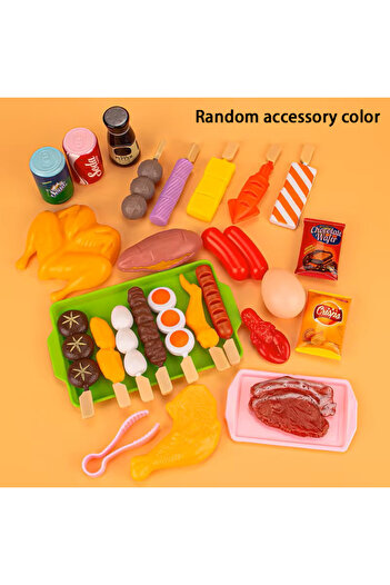 choice2 27pcs (Bag Pack) Baby Dress Up Kitchen Toys BBQ Set Kids Simulated BBQ Cookware Cooking Simulated Fo