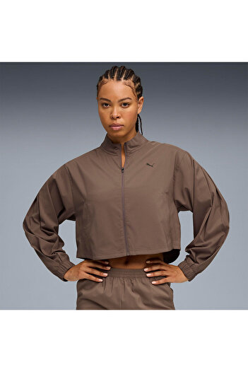 Puma Fashion Women's Brown Stand Collar Jacket