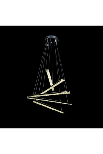 KORMAN TECHNIK LED pendant chandelier with remote control and crystal LIBORIA 64W, Dimmable, Glossy Chrome