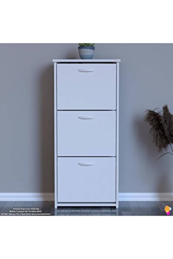 Modilayn WEST Antre 52 x116x26 cm’ lik 3 Düşer Kapak 6 Göz Bölmeli Ayakkabılık