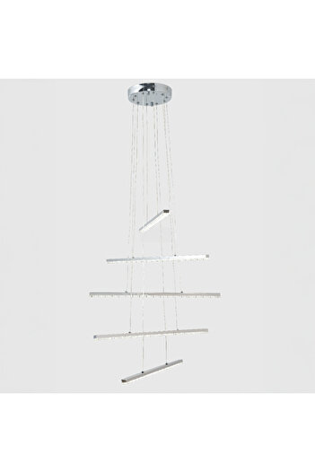 KORMAN TECHNIK LED pendant chandelier with remote control and crystal LIBORIA 64W, Dimmable, Glossy Chrome