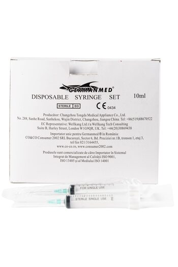 Germanmed 10ml Syringe, Sterile, Disposable, Germanmed, 3-Part, with Needle