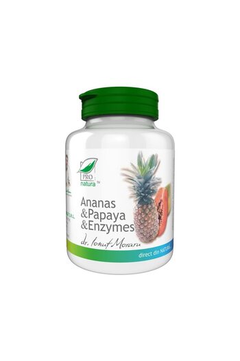 MEDICA Ananas & Papaya Enzymes Dietary Supplement, Pro Natura, 100 Capsules