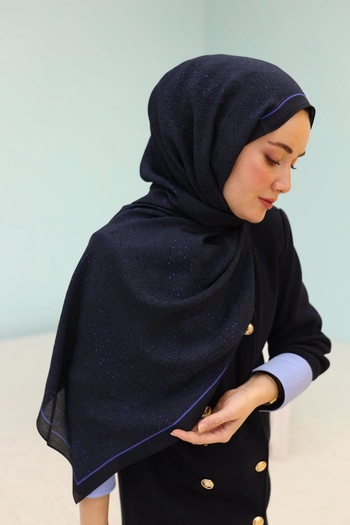 Silk Home Mayda Şal - Koyu Lacivert-Kraliyet Mavisi