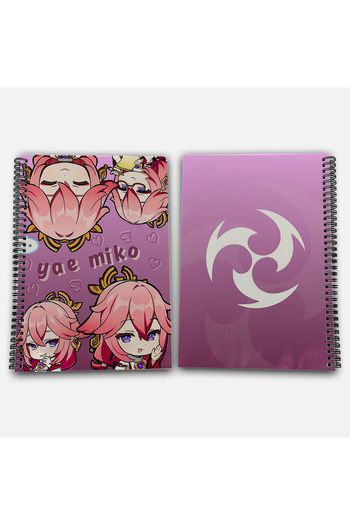 Define Moyas Genshin Impact Yae Miko Unlined A4 School Notebook 72 Sheets Model 1