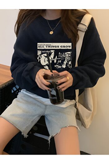 uyguntarz Φούτερ Unisex All Things Grow με στάμπα Oversize