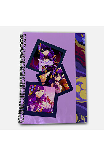 Define Moyas Genshin Impact Raiden Shogun Striped A4 School Notebook 72 Sheets Model 2