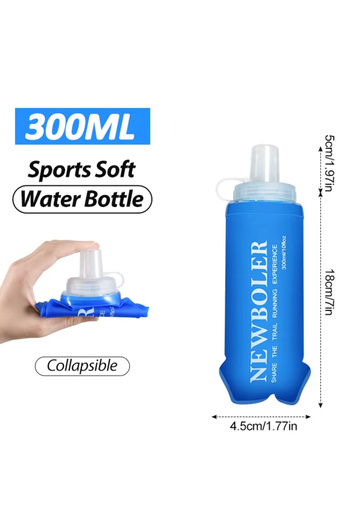 Choice BOT225-BLU-300 NEWBOLER 300ml/500ml/700ml Soft Flask Foldable Silicone Water Bottle TPU Running Kett
