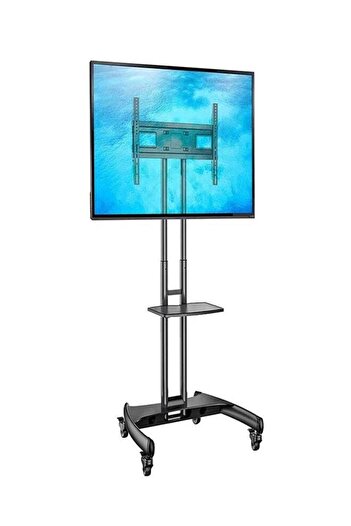 Skilltech SH 1500N Mobile TV Stand 32–65" Screens, VESA 600x400mm, 50kg Max, Adjustable Cart Black