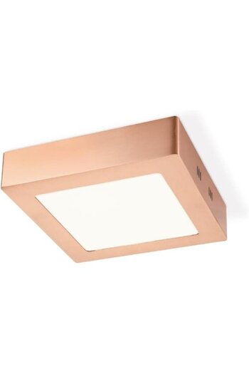 UIQ Lampă de tavan pătrată din metal, certificată DEKRA, iluminat practic, 17 x 17 x 4 cm, LED integrat, 12W,