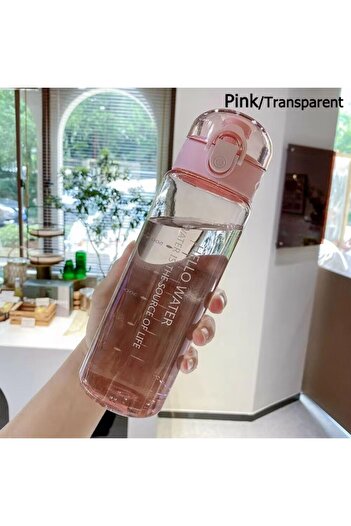 Choice pink-Transparent Sports Transparent Water Bottle 780ml Portable Gym Travel Clear Leakproof Drinking